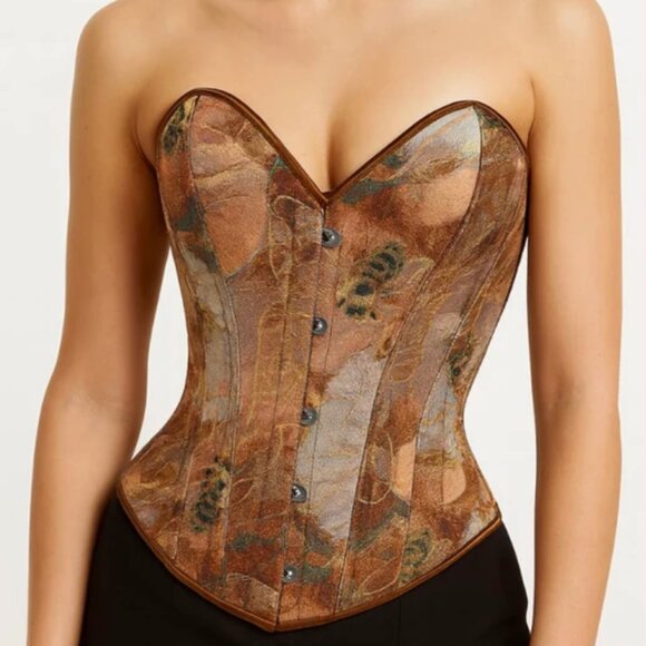 SHEIN Vintage Palace Style Bee Jacquard Corset Top 2XL NWT - Picture 3 of 11